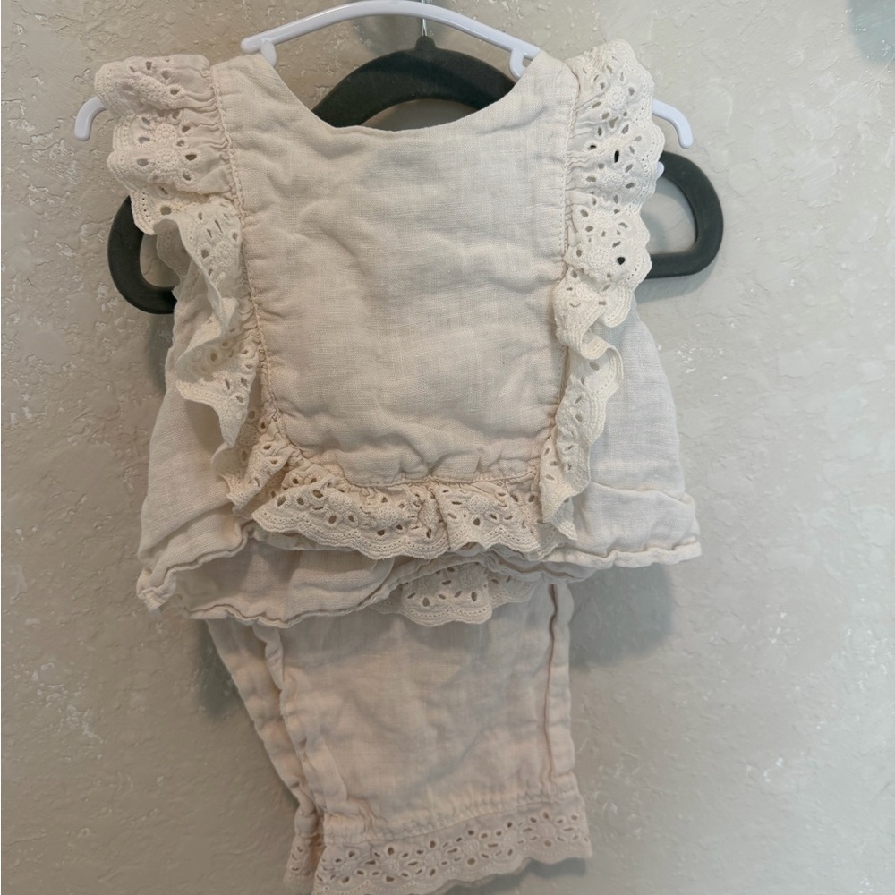 Zara Lace-Trim linen set